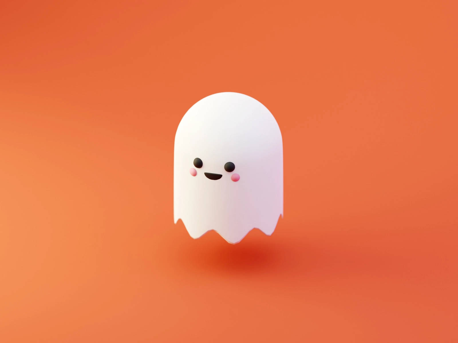 Cool 3d Ghost, white, orange, HD Desktop Wallpaper