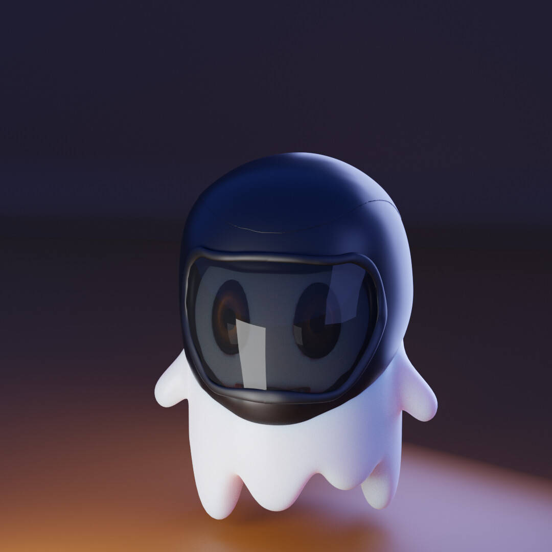 3d ghost helmet, white ghost figurine, glossy black helmet, SD Desktop Wallpaper