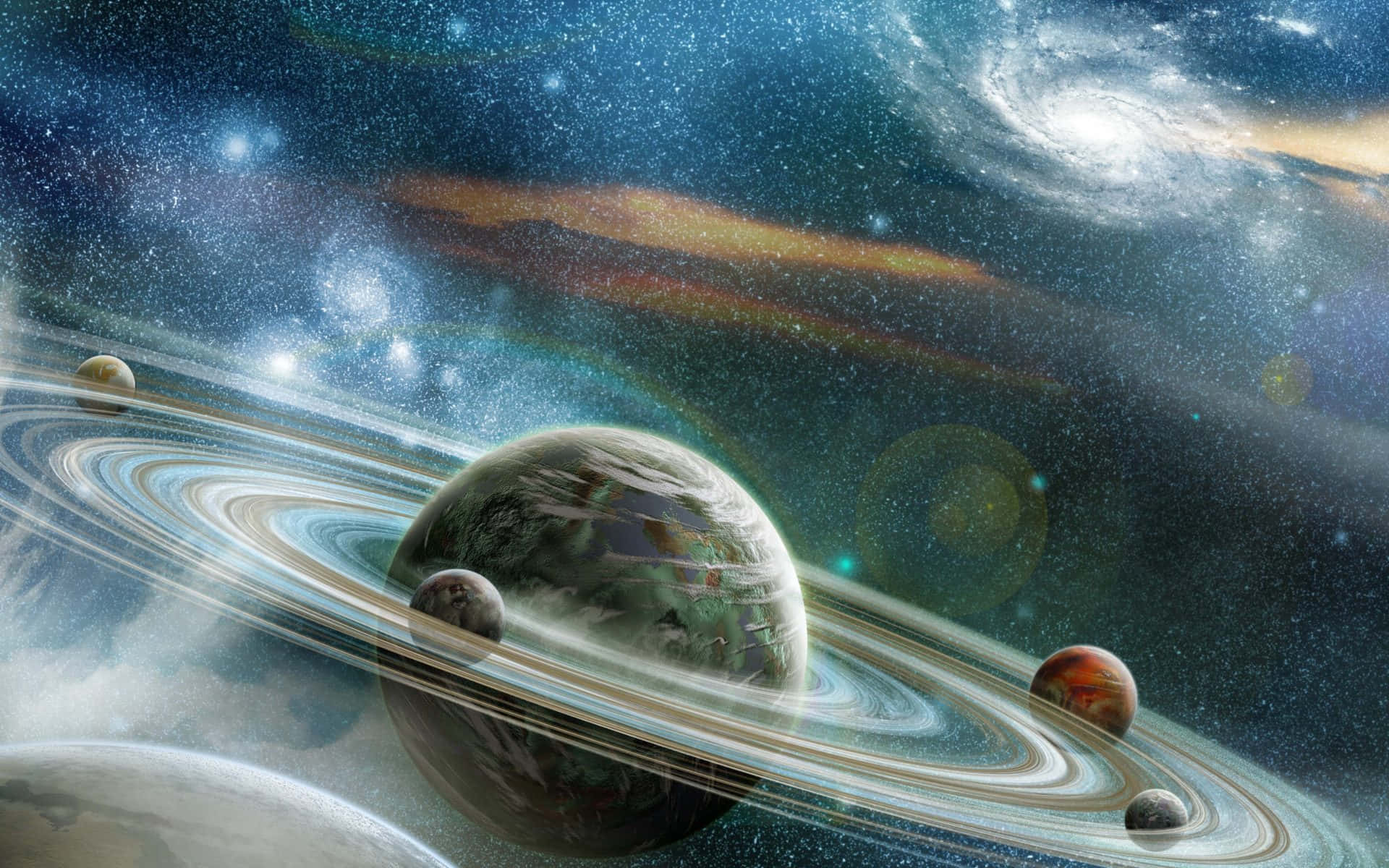 Cool 4K Ultra HD, ringed planet, swirling clouds, Full HD Desktop Wallpaper