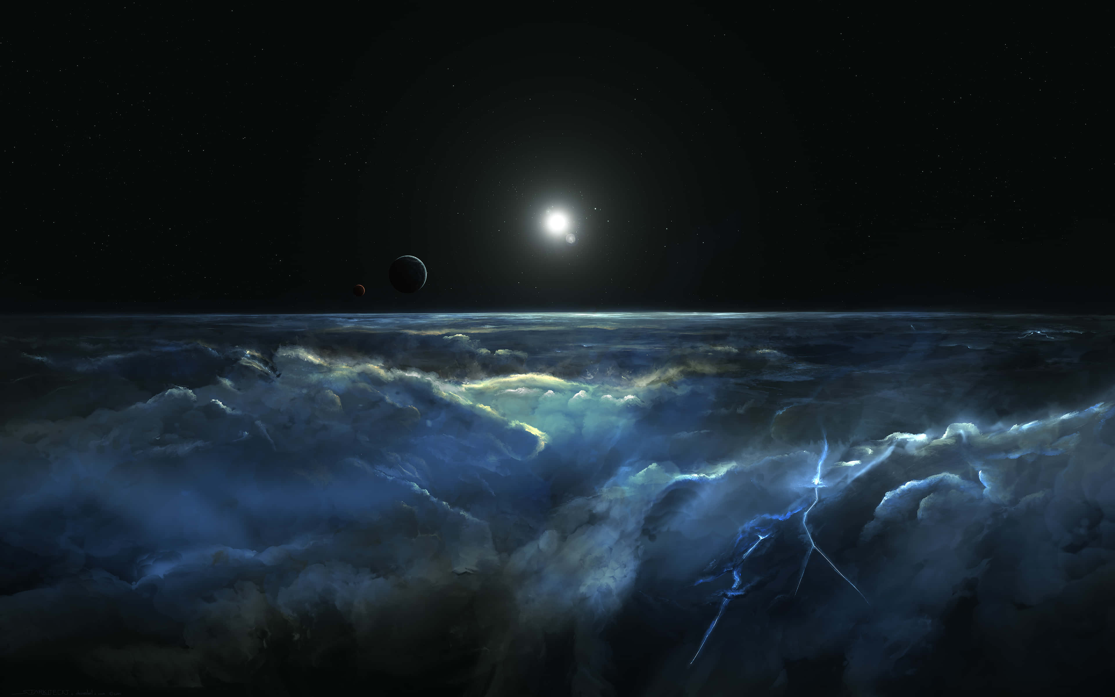 Cool 4K Ultra HD, cosmic storm, planet's atmosphere, 4K Desktop Wallpaper