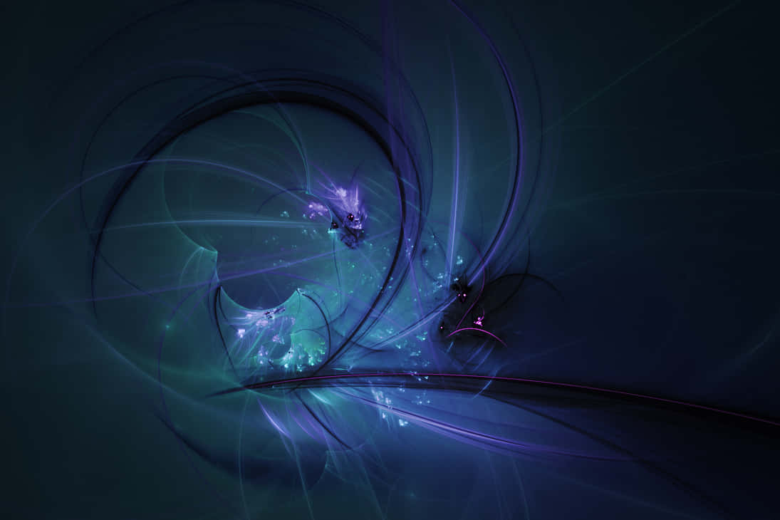 neon, fractal swirls, deep blues, SD Desktop Wallpaper