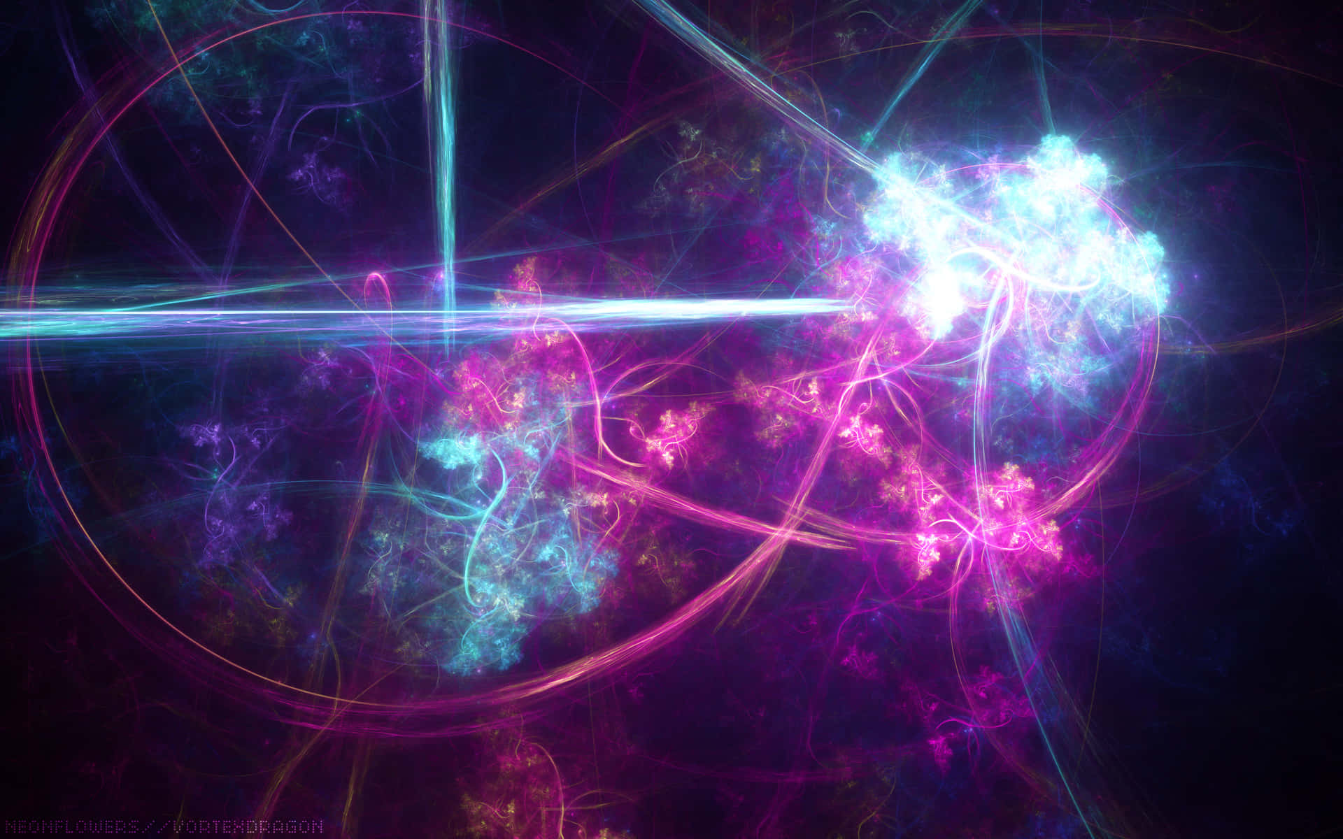 electric pink, cyan, dark cosmic void, Full HD Desktop Wallpaper