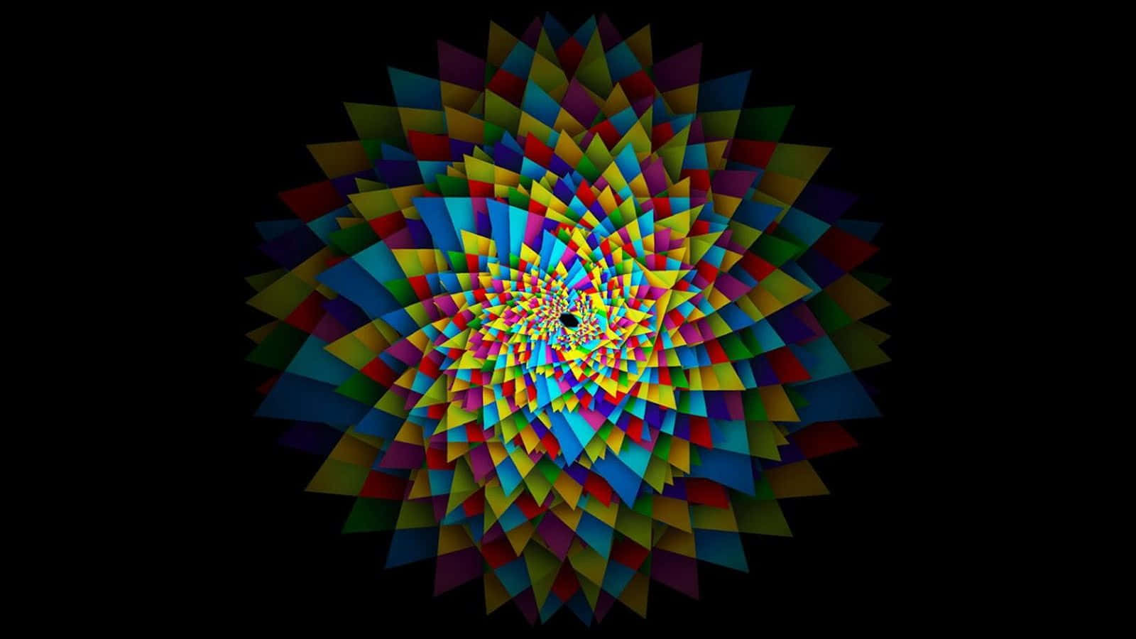 Cool Abstract, multicolored geometric shards, stark black background, HD Desktop Wallpaper