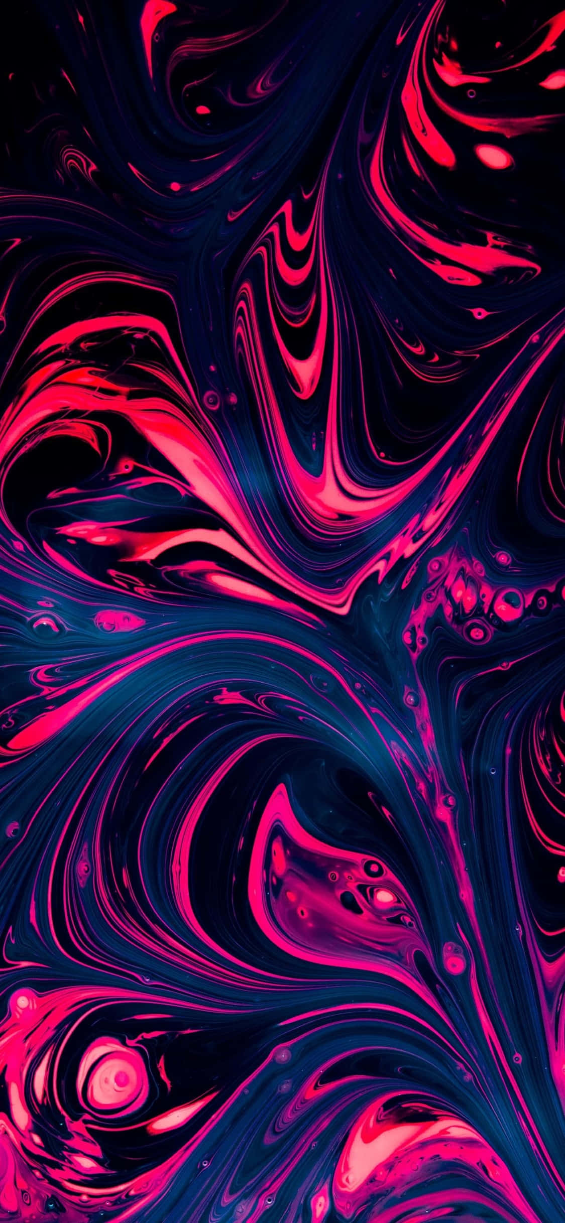 neon pink, deep blue, liquid, Full HD Phone Wallpaper
