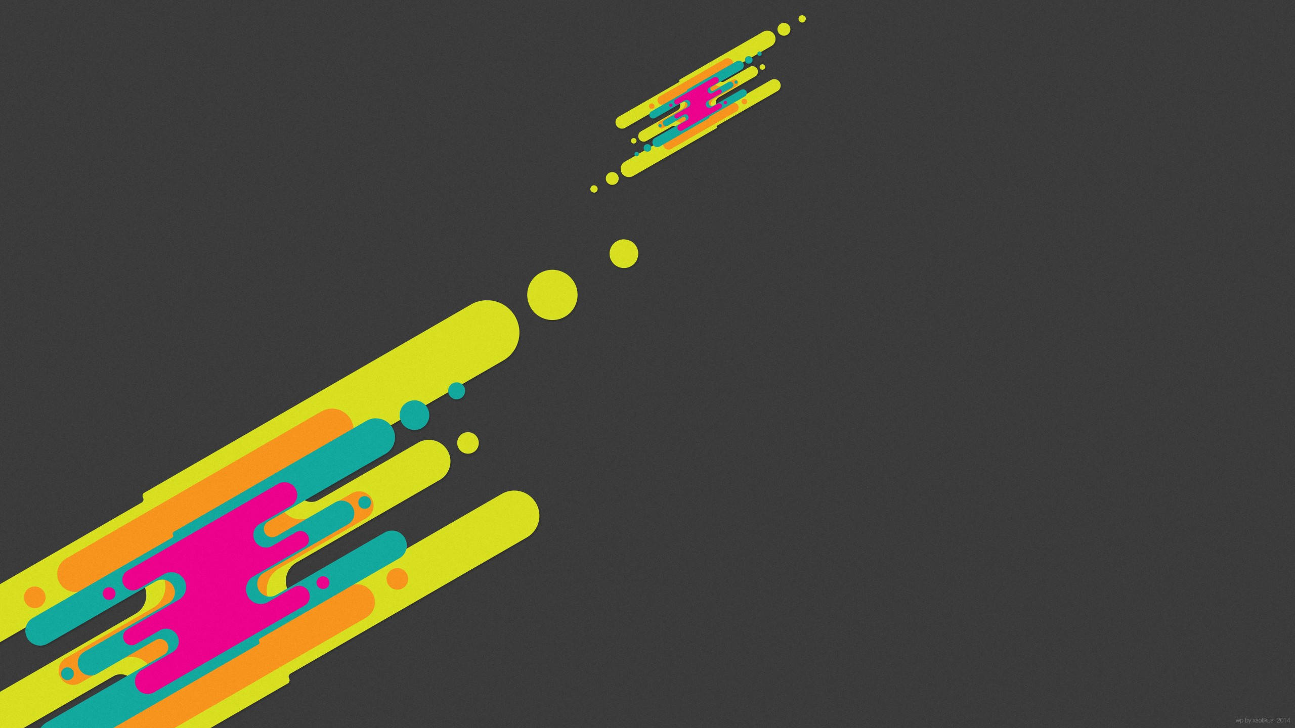 neon streaks, pink, yellow, 2K Desktop Wallpaper