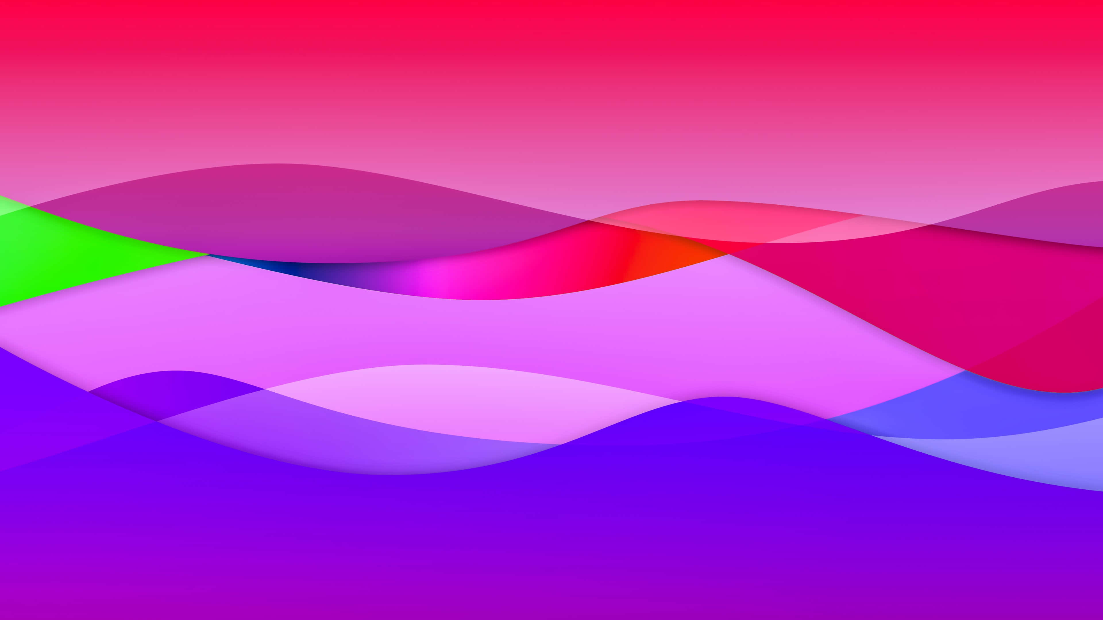 bright color, gradient pink purple and green, abstract waves, 4K Desktop Wallpaper