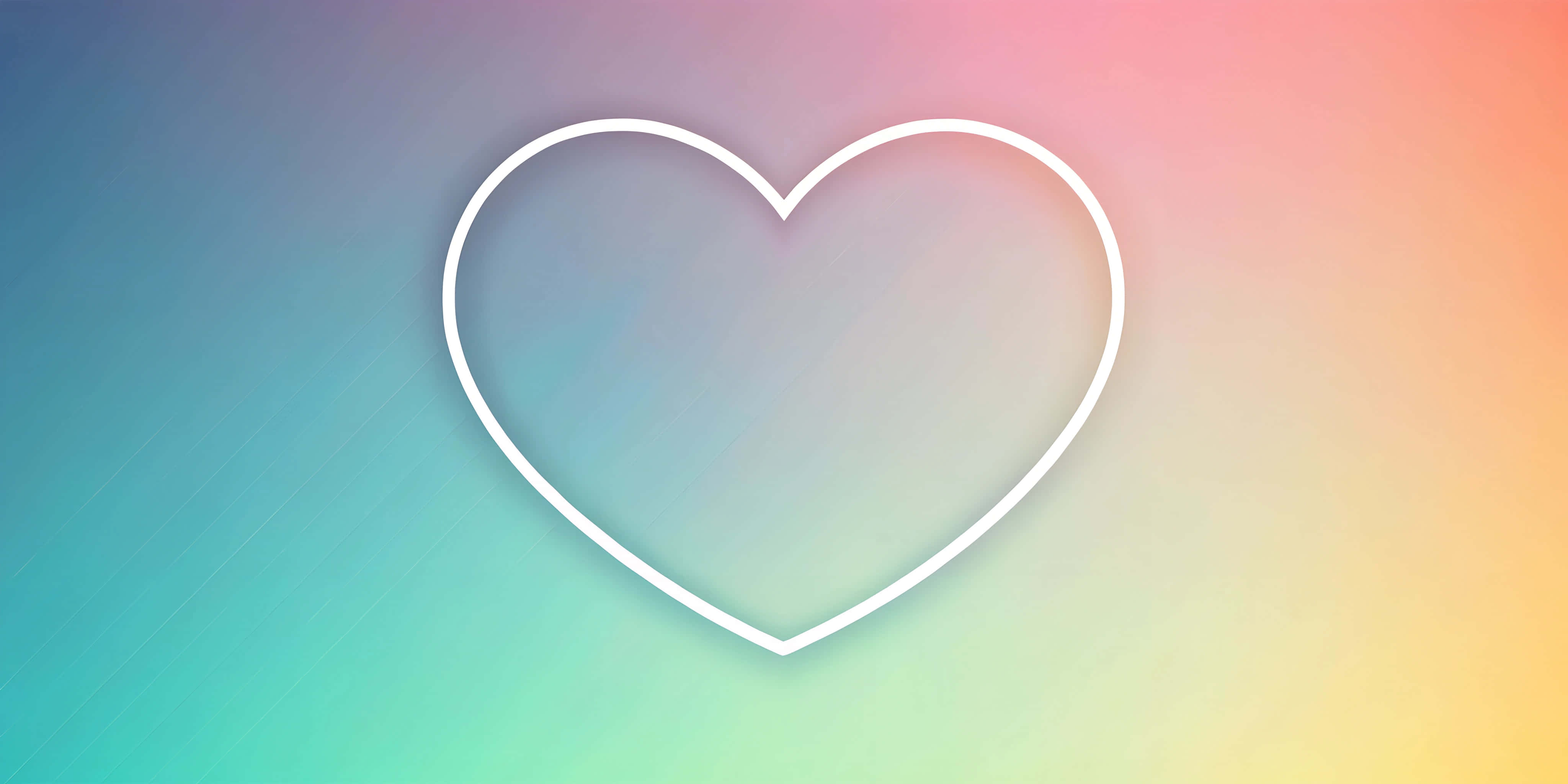 minimal outline heart, pastel background, white to black gradient, 4K Desktop Wallpaper