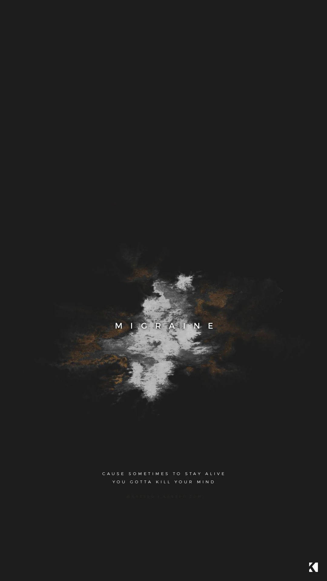migraine, dark grunge aesthetic, white and gold smoky texture, Full HD Phone Wallpaper