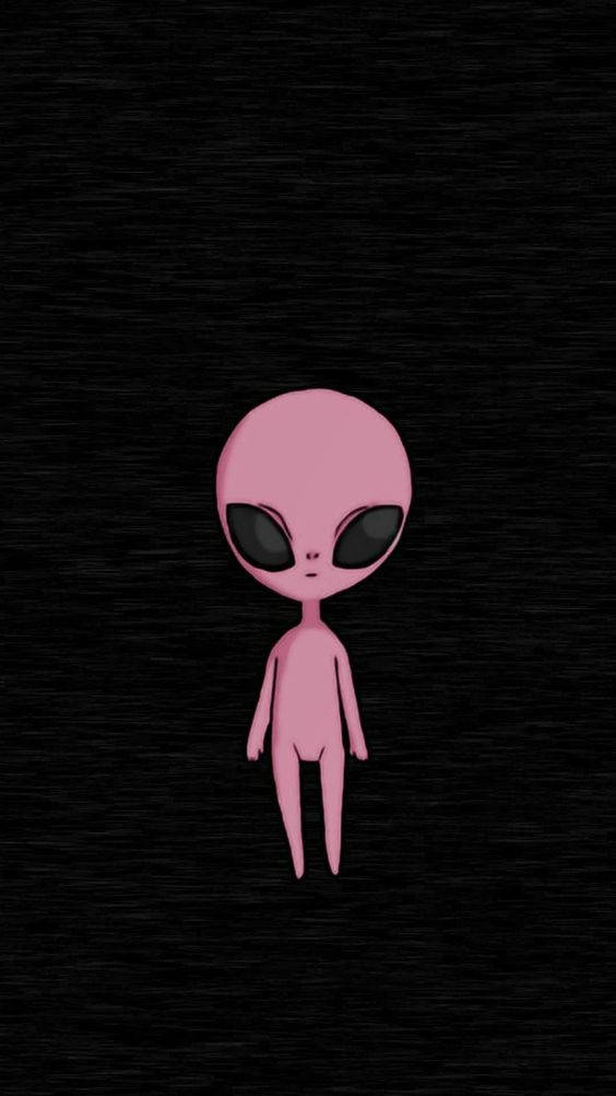 Cool Alien, pink, cartoon alien, SD Phone Wallpaper