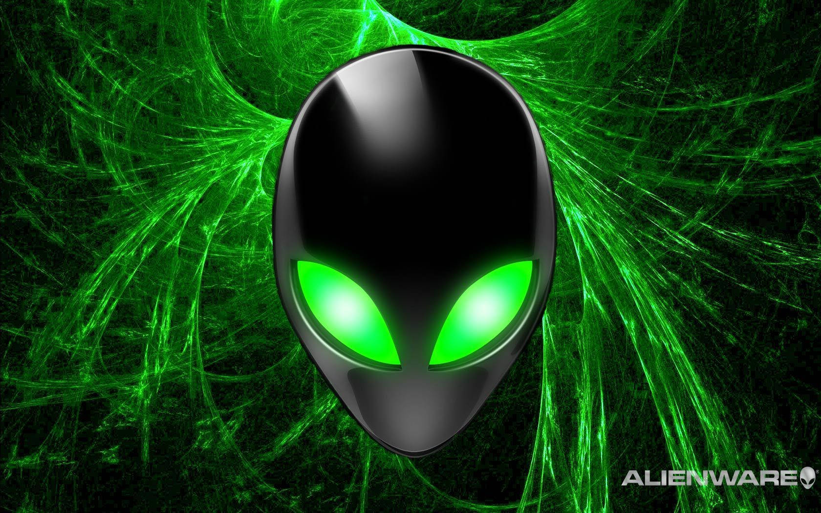 cool alien, glossy black, glowing green eyes, HD Desktop Wallpaper