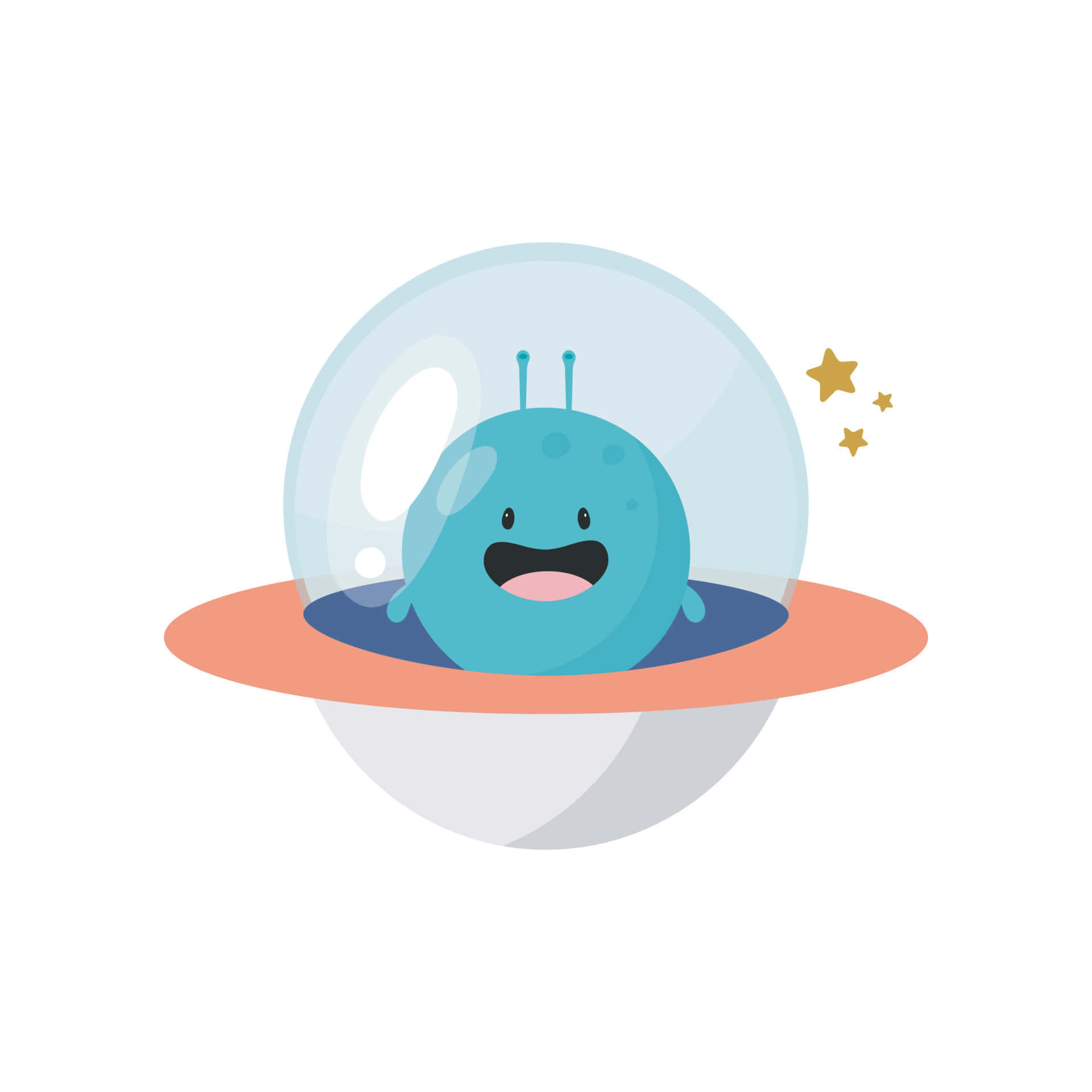 cartoon alien, blue alien, antennae, Full HD Desktop Wallpaper