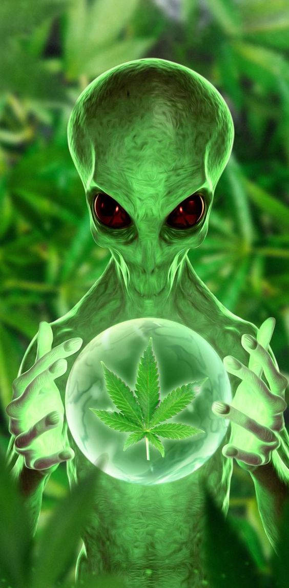 Green Cool Alien, glowing green alien, red eyes, SD Phone Wallpaper
