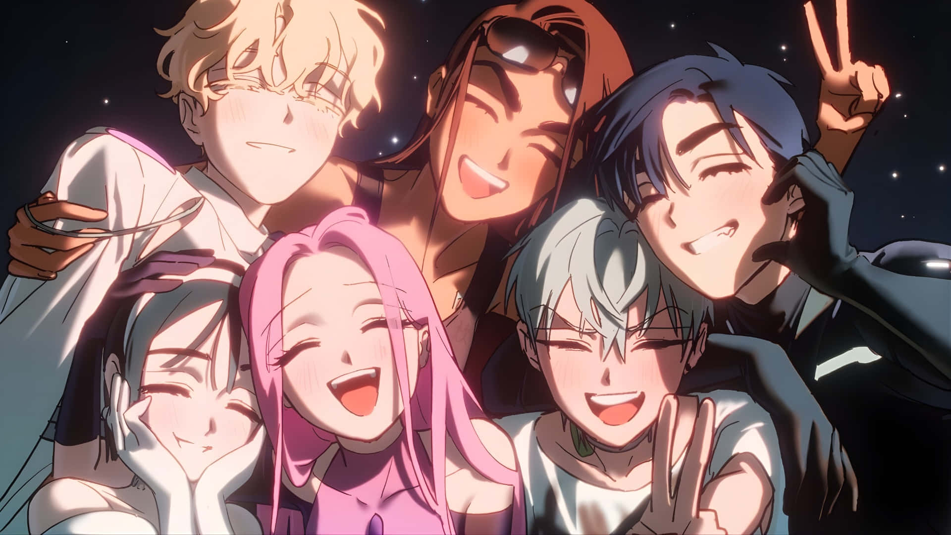 Alien Stage, anime characters, vibrant hair colors, Full HD Desktop Wallpaper