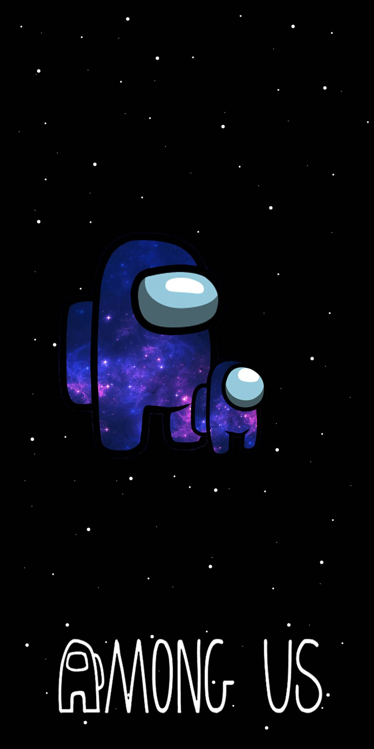 Among Us, Violet Child Parent, galaxy patterns, Full HD Phone Wallpaper