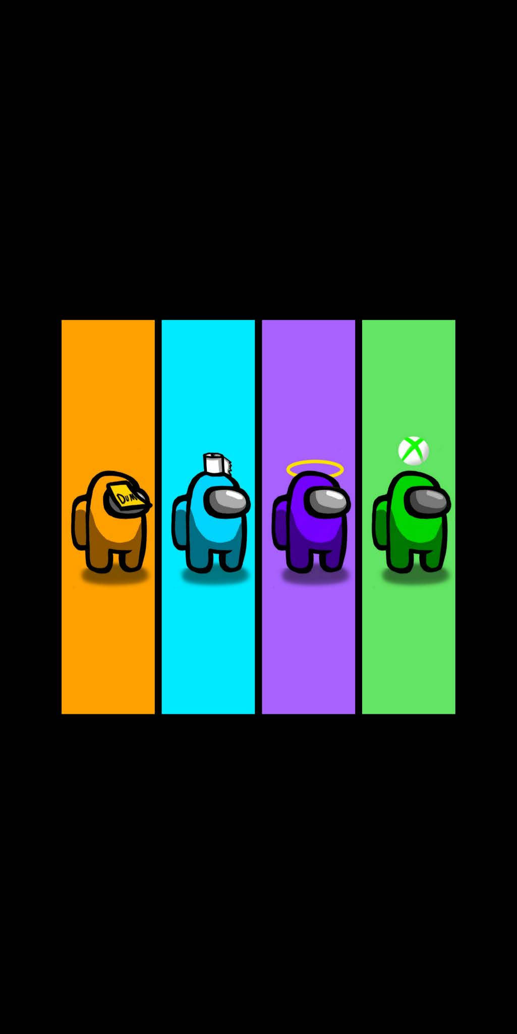 Among Us, Four Colors, rainbow stripes, Full HD Phone Wallpaper