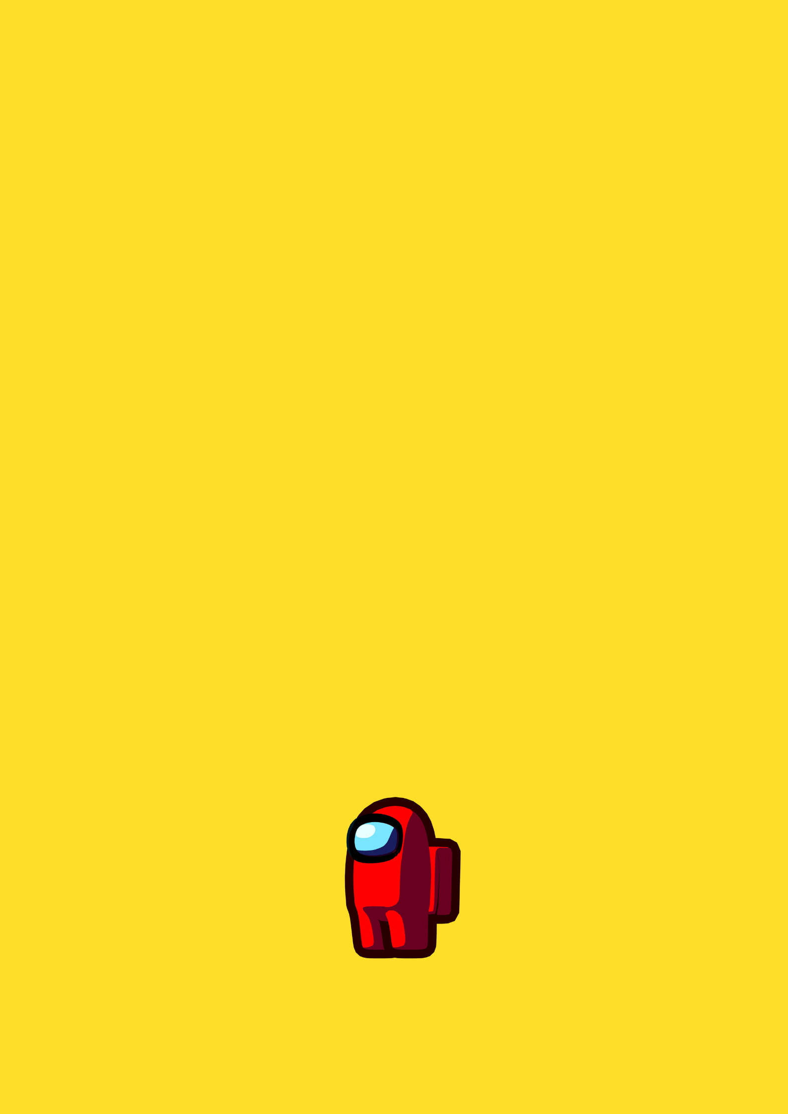 Among Us, red crewmate, yellow background, Full HD Phone Wallpaper