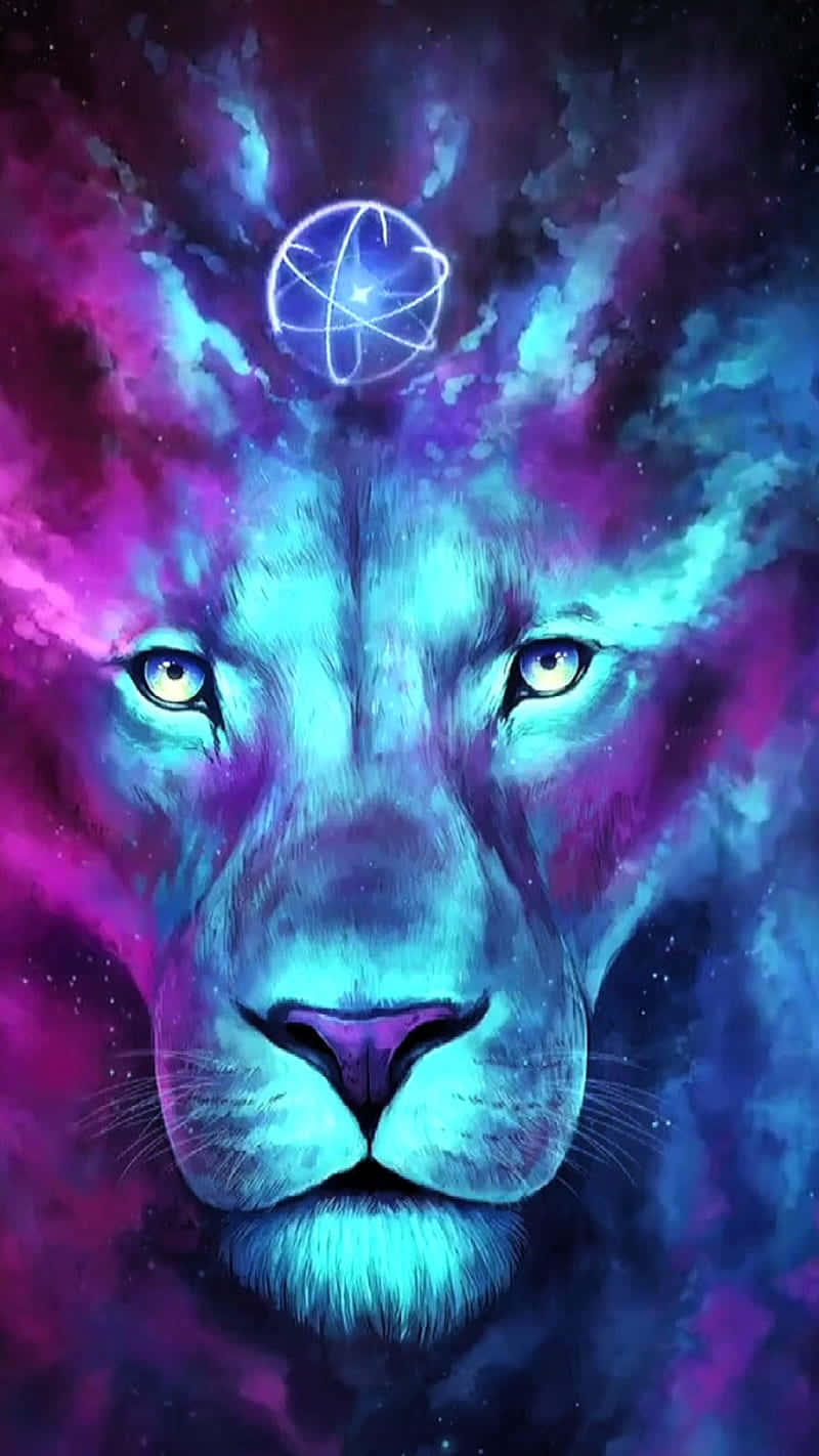 Cool Animal Galaxy, lion's face, cosmic nebulae, HD Phone Wallpaper