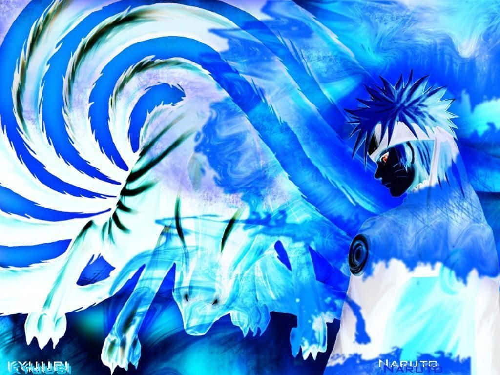 cool anime blue, blue and white anime character, spiky hair, SD Desktop Wallpaper