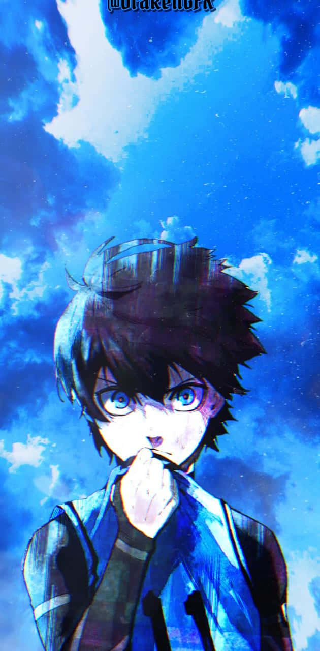 Cool Anime Blue, blue eyes, dark hair, HD Phone Wallpaper