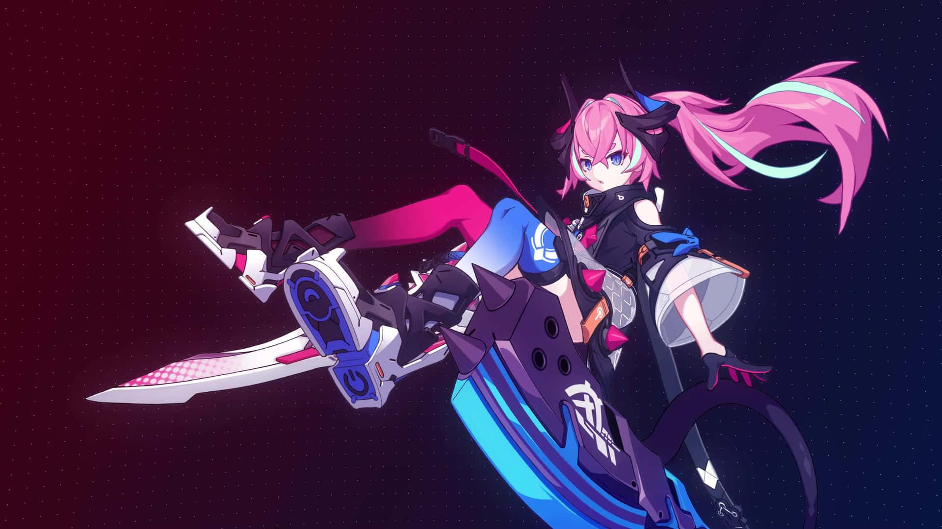 Cool Fervent Tempo, pink-haired anime girl, cat ears, Full HD Desktop Wallpaper
