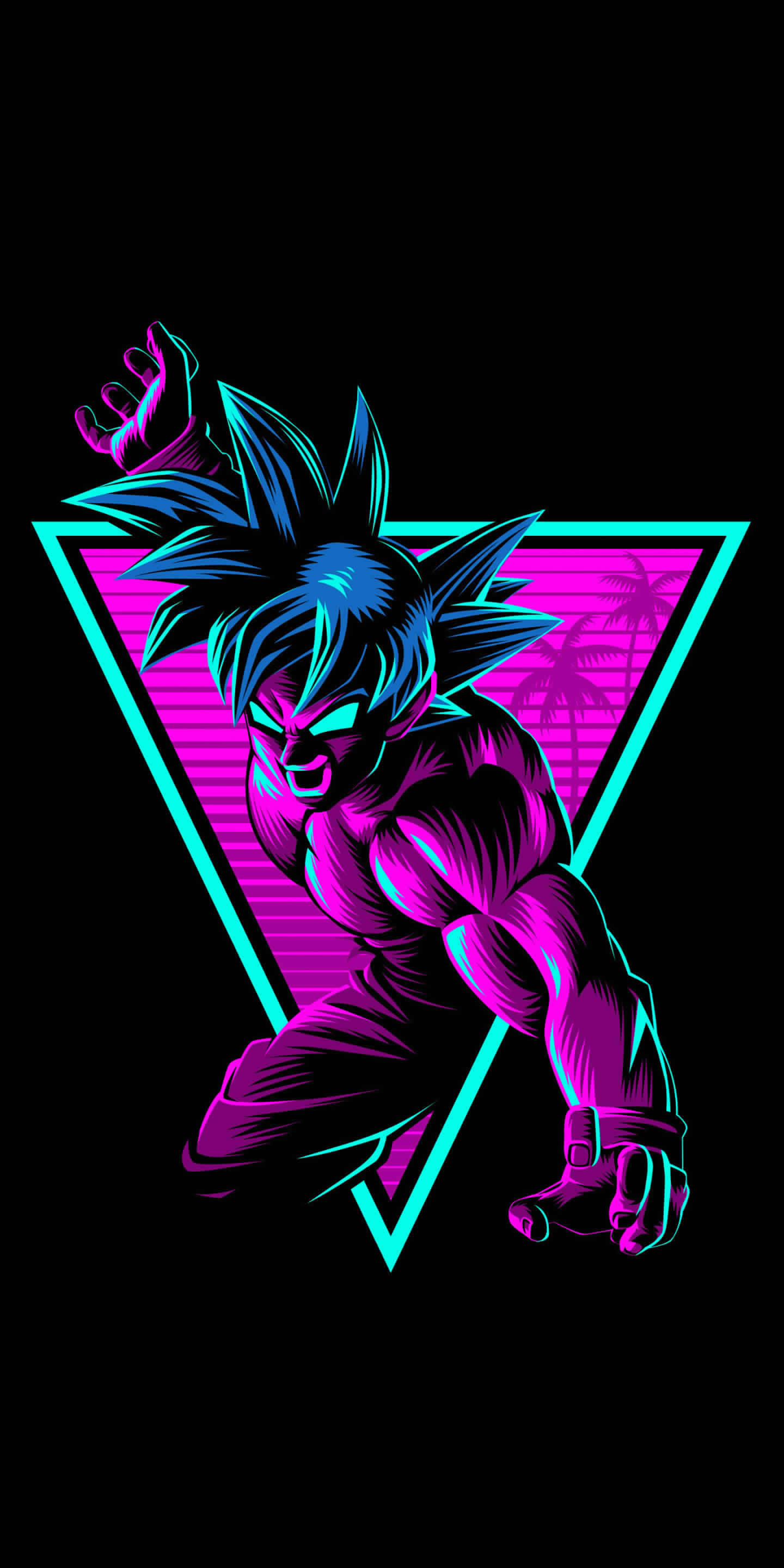 neon-pink, cyan, anime warrior, 2K Phone Wallpaper
