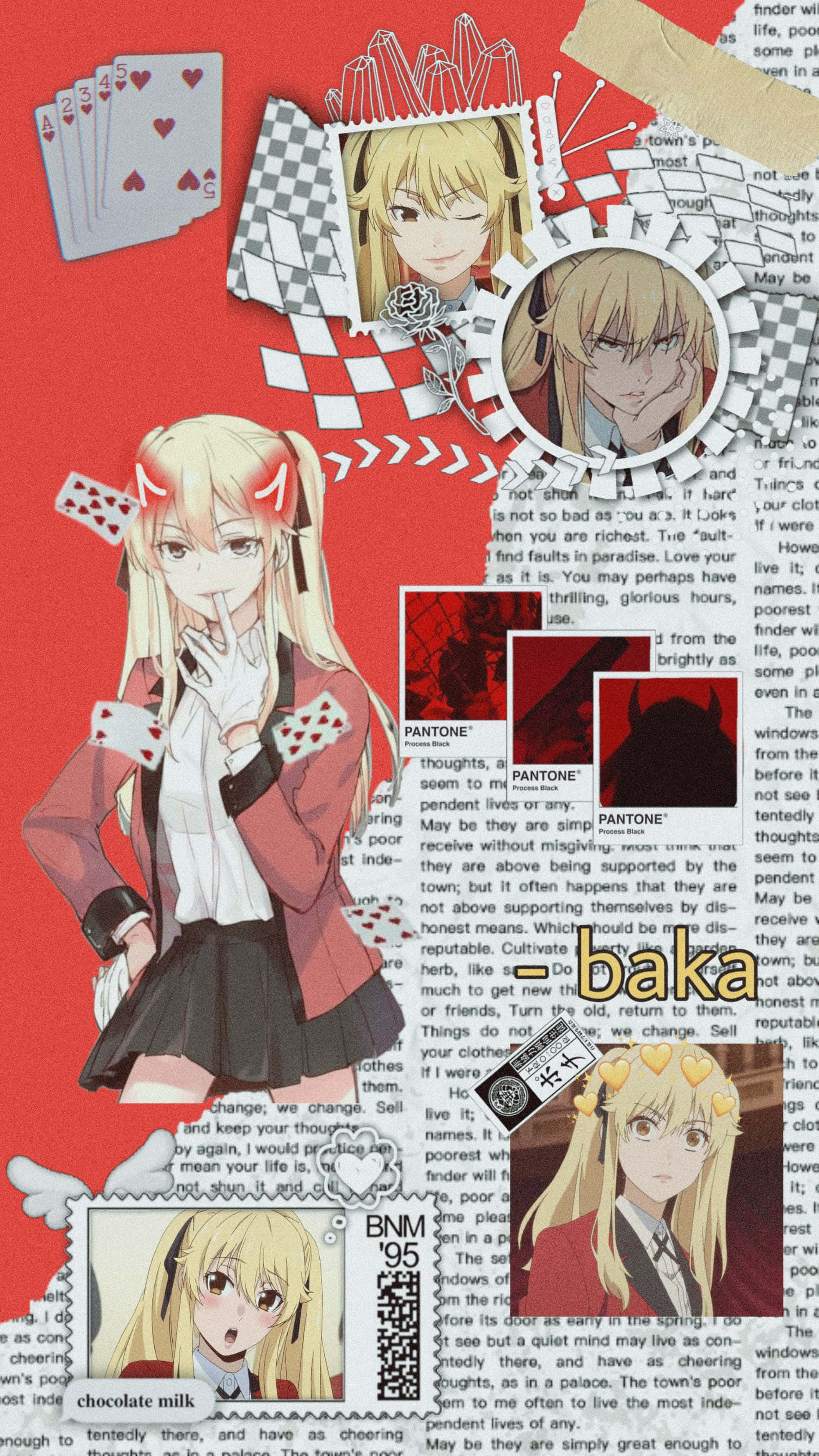 Cool Anime iPhone, blonde girl, school uniform, 2K Phone Wallpaper
