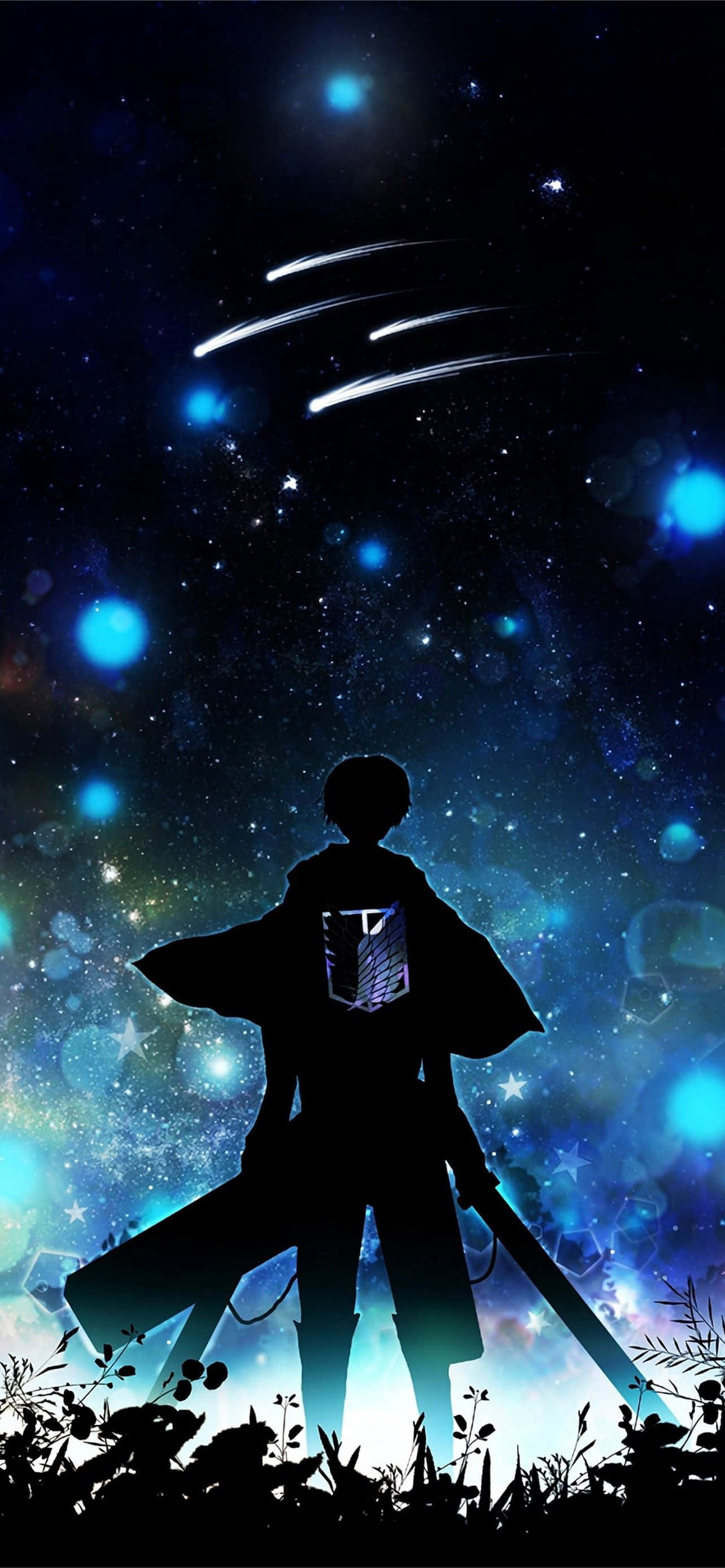 cool anime iPhone, silhouette, lone warrior, 2K Phone Wallpaper