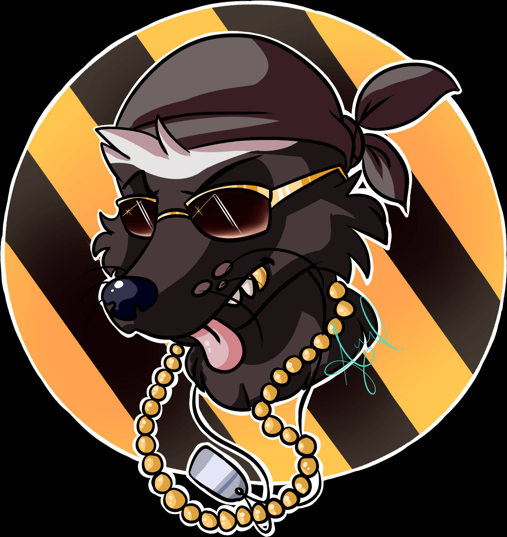 Cool Wolf Gangster Cartoon, sunglasses, bandana, HD Phone Wallpaper
