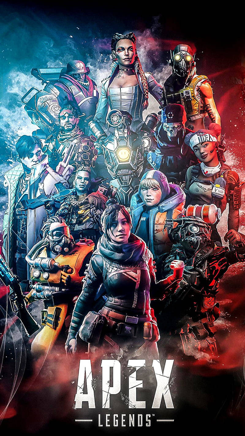 Apex Legends, cosmic red and blue nebula, armored characters, HD Phone Wallpaper