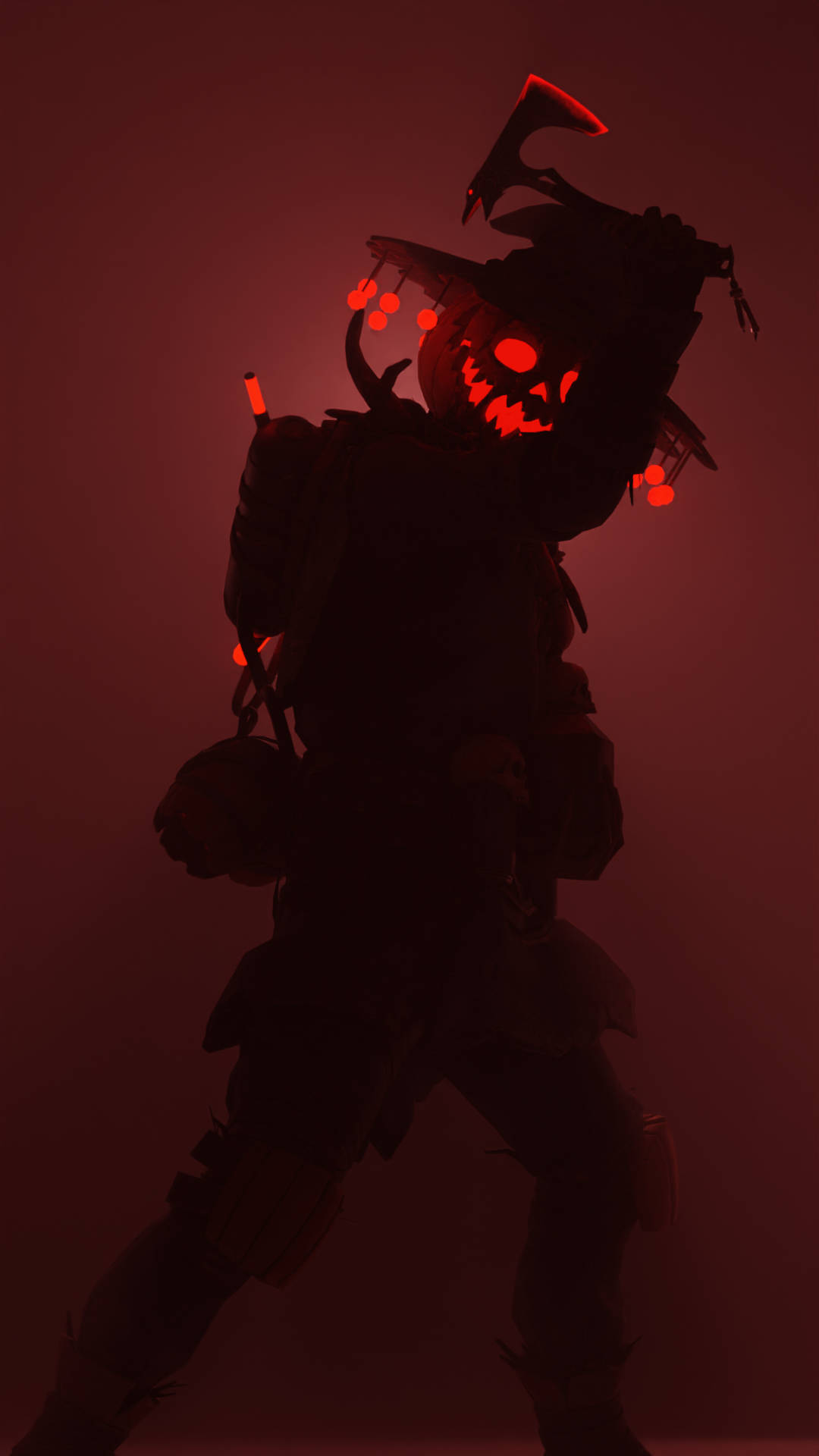 Cool Apex Legends, pumpkin-headed warrior, glowing red eyes, Full HD Phone Wallpaper