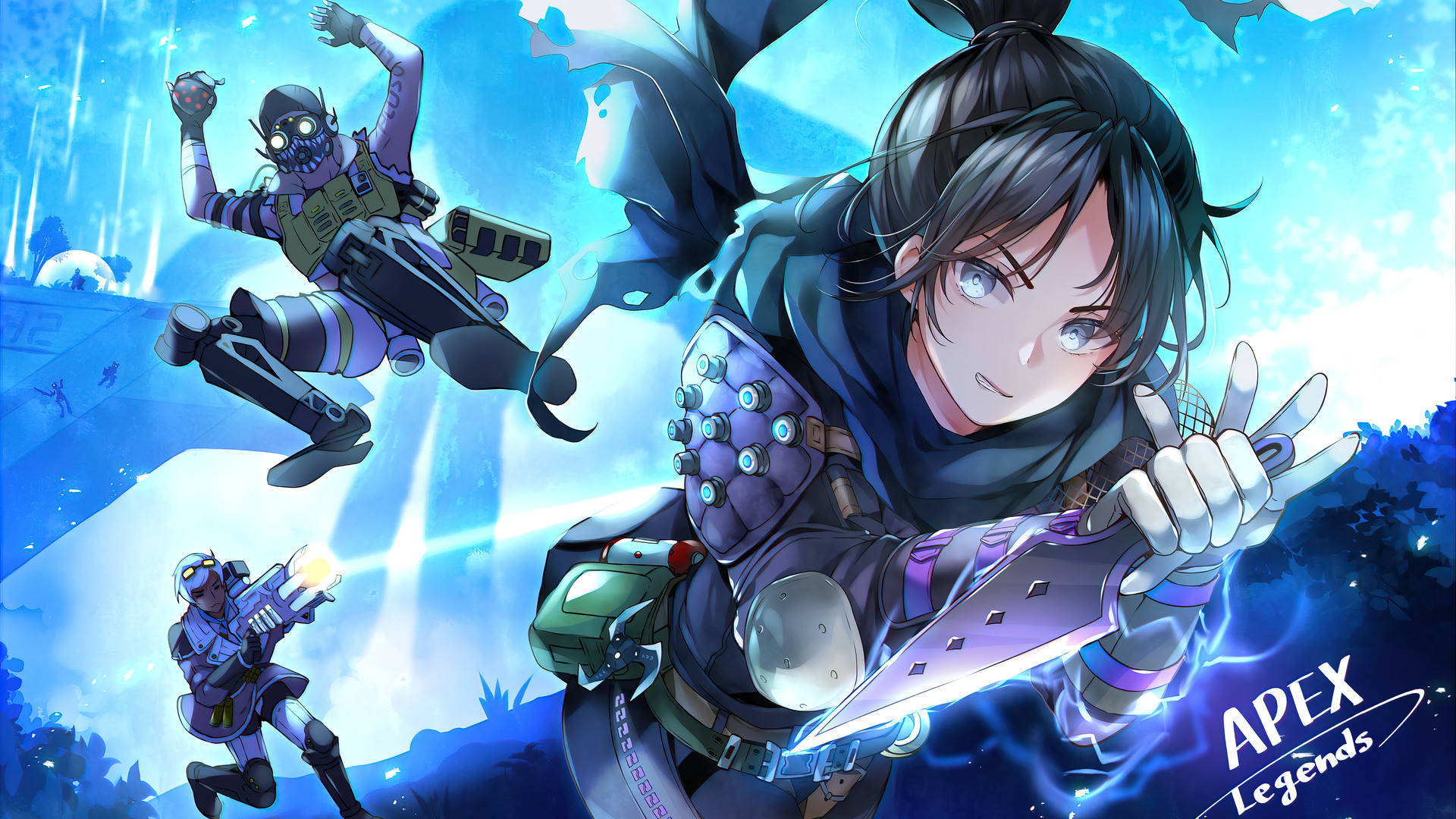 Apex Legends, female character, glowing blade, Full HD Desktop Wallpaper