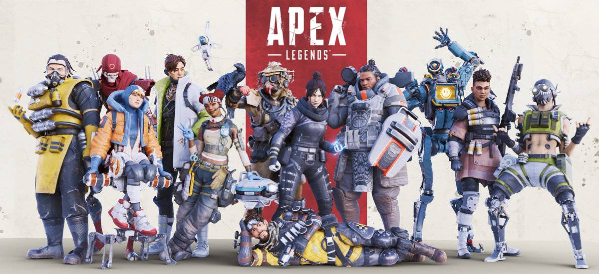 Apex Legends, futuristic combat gear, red and beige backdrop, SD Desktop Wallpaper