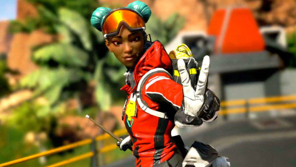Apex Legends, female video game character, red gear, SD Desktop Wallpaper