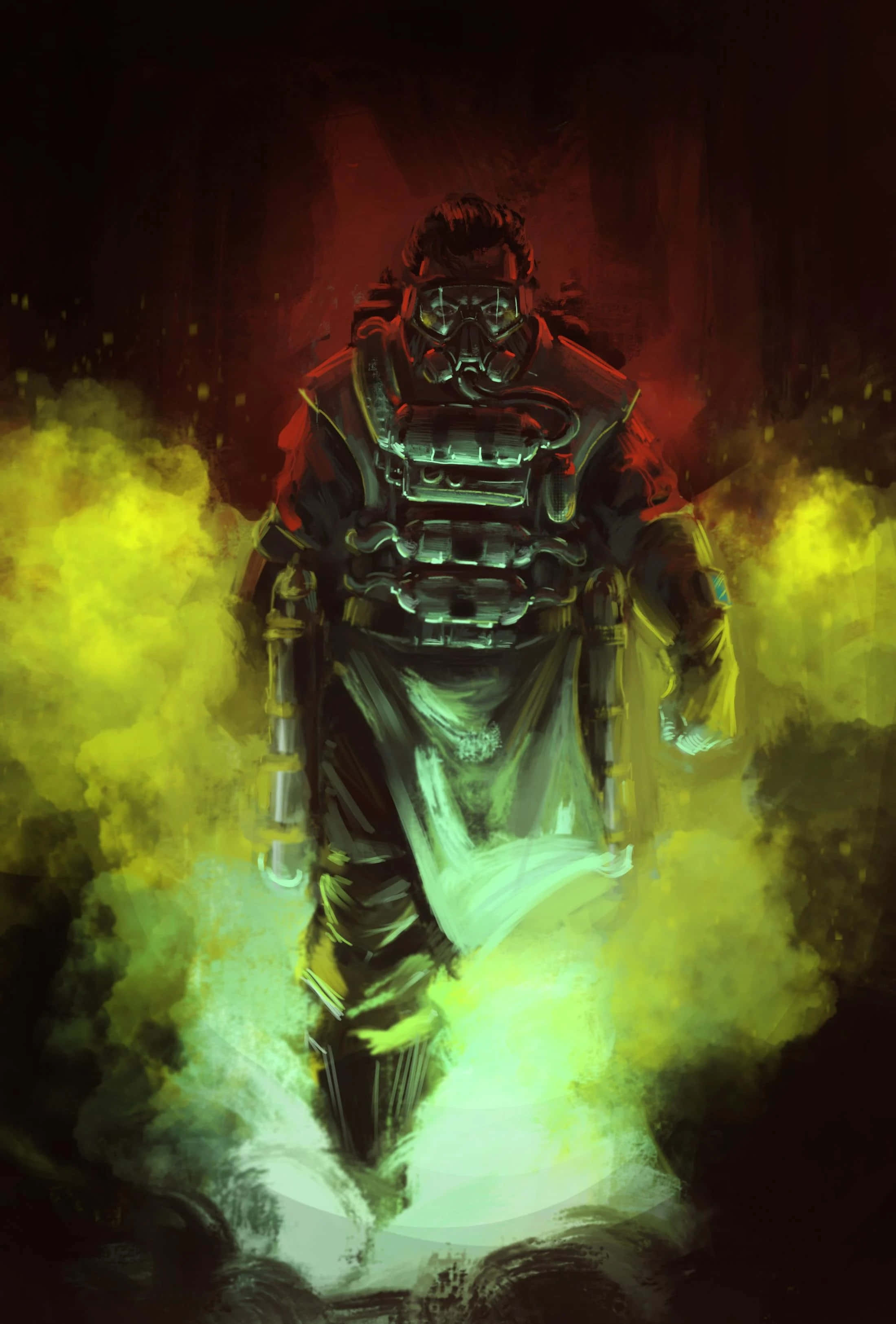 Apex Legends, armored figure, gas mask, 2K Phone Wallpaper