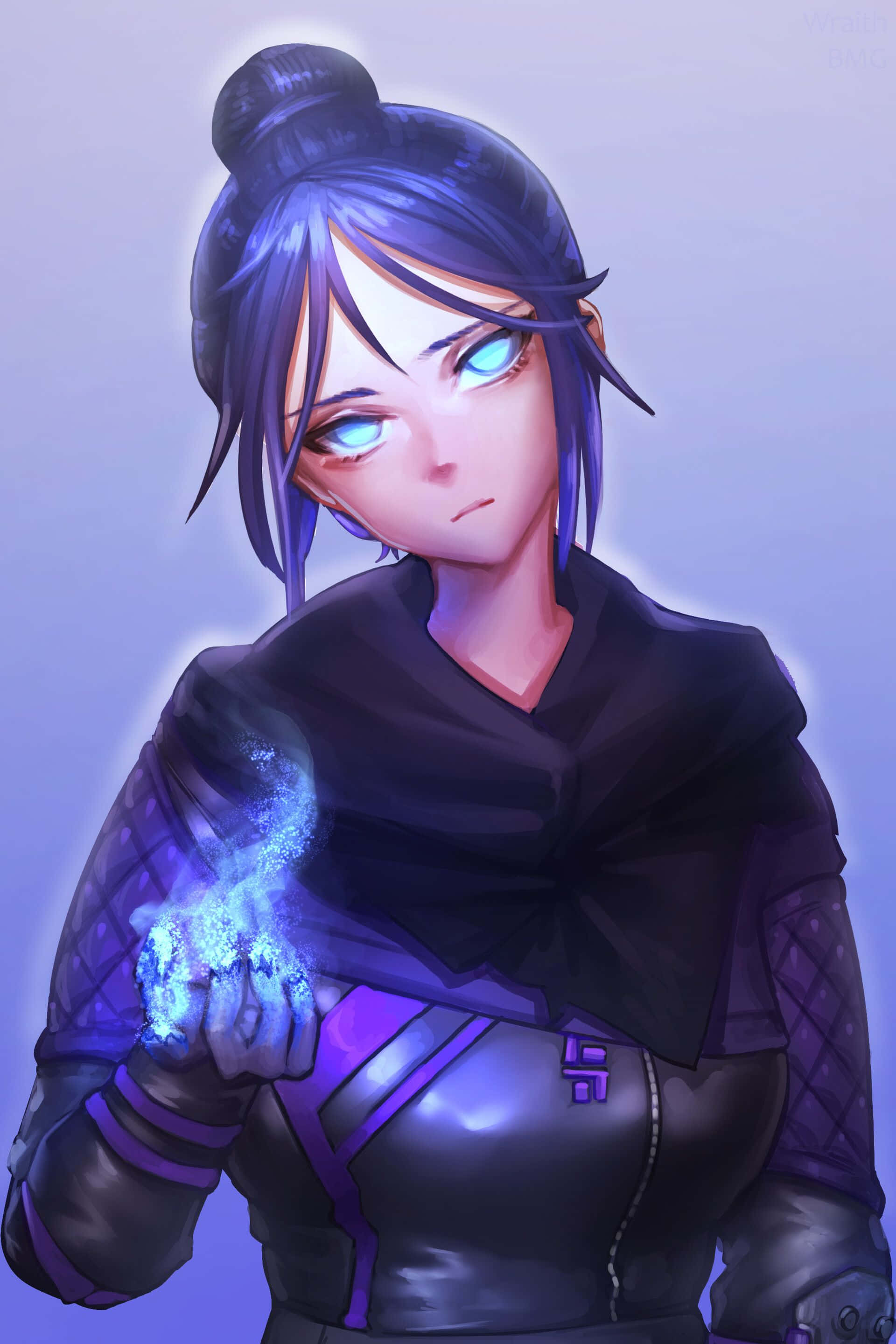 Apex Legends, blue-eyed anime girl, dark hair, 2K Phone Wallpaper