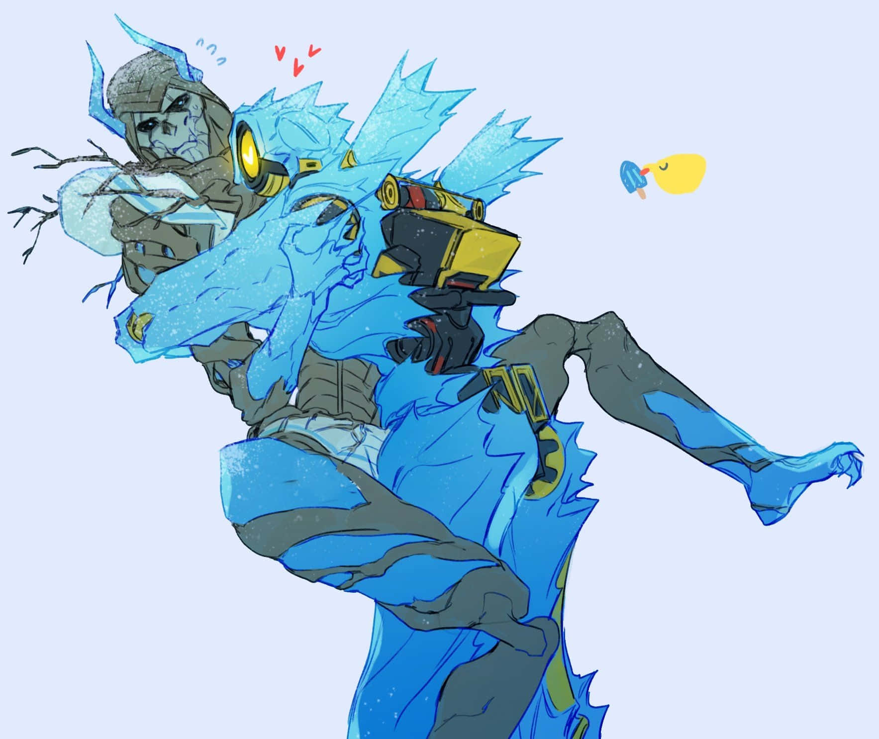 Apex Legends, blue-iced robot character, smaller robot, HD Desktop Wallpaper