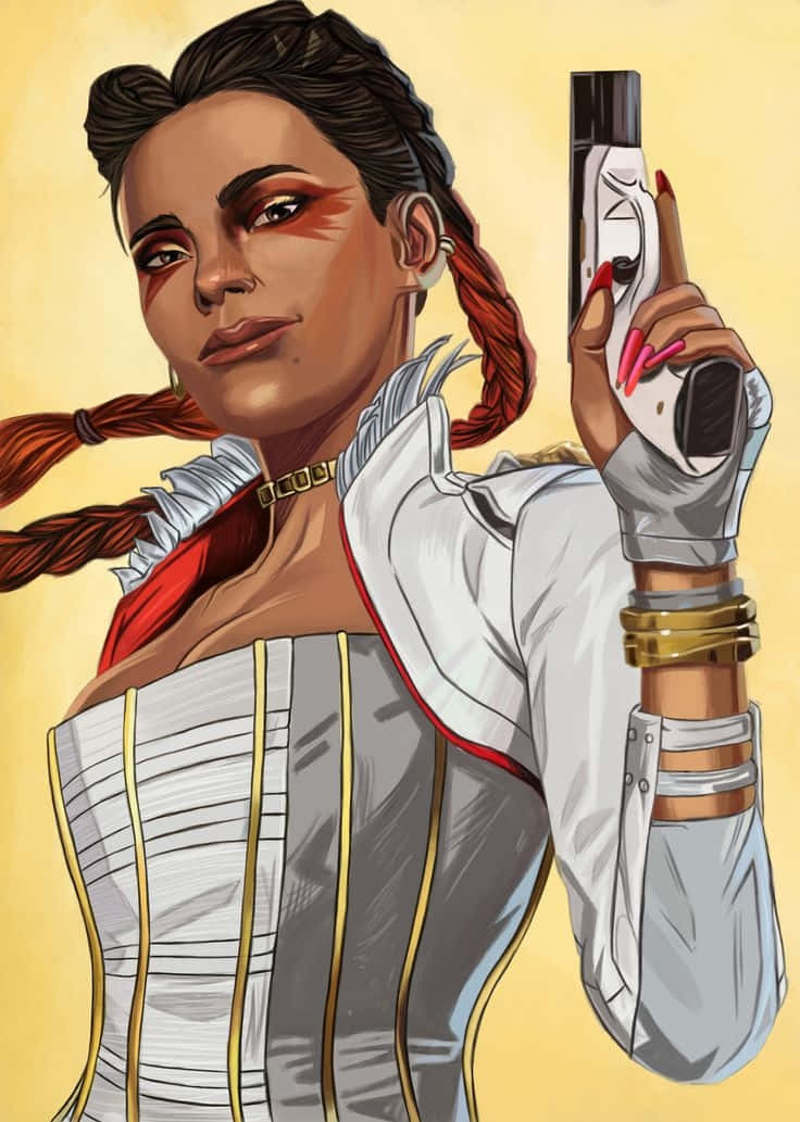Apex Legends, woman with braided hair, pistol, SD Phone Wallpaper
