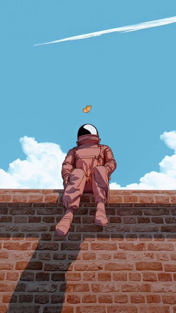 Dope Phone, astronaut, pink suit, SD Phone Wallpaper
