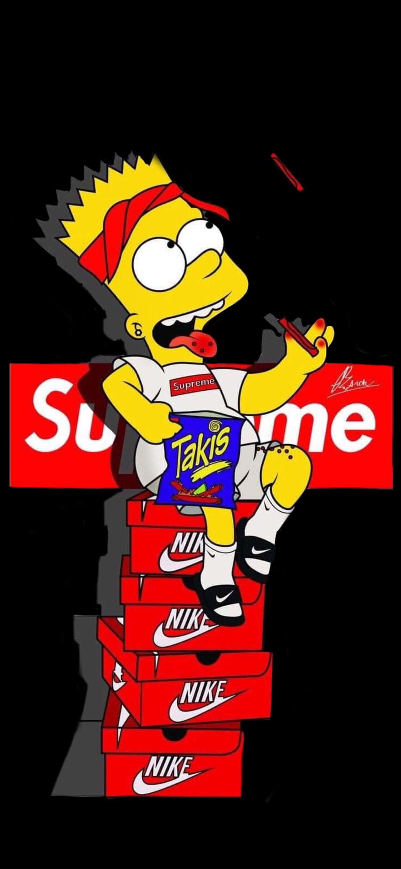 Cool Bart Simpson Supreme, Bart Simpson, Supreme tee, 2K Phone Wallpaper