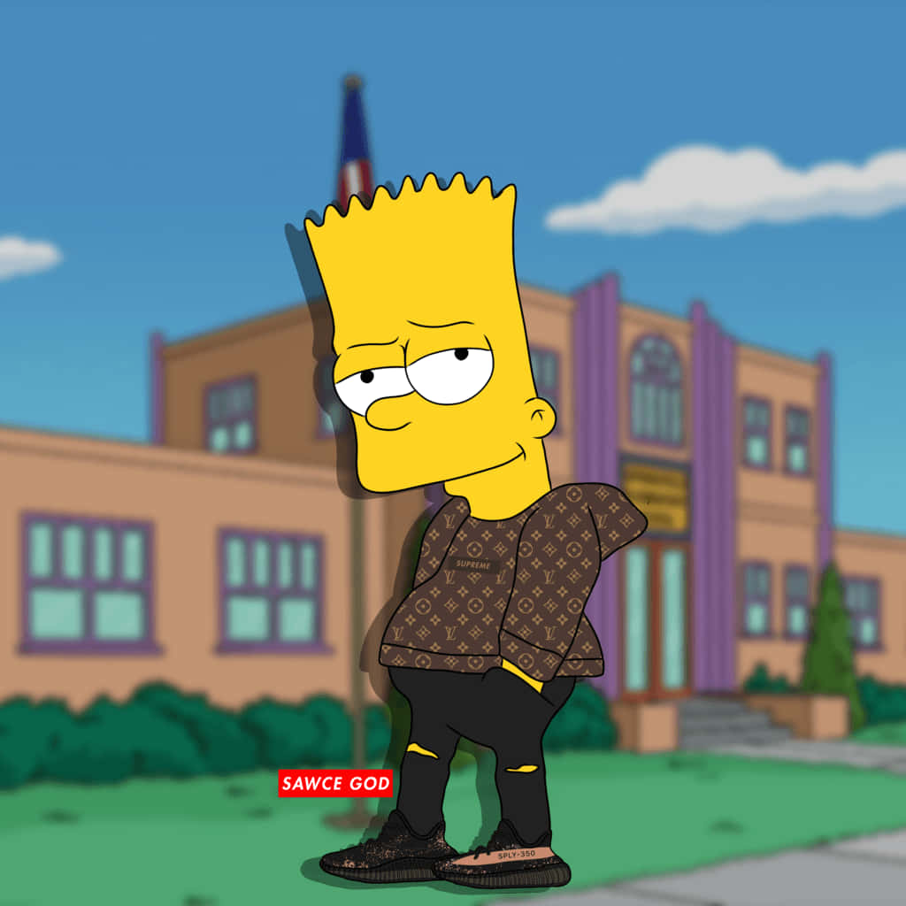 Bart Simpson, Supreme, school, SD Desktop Wallpaper