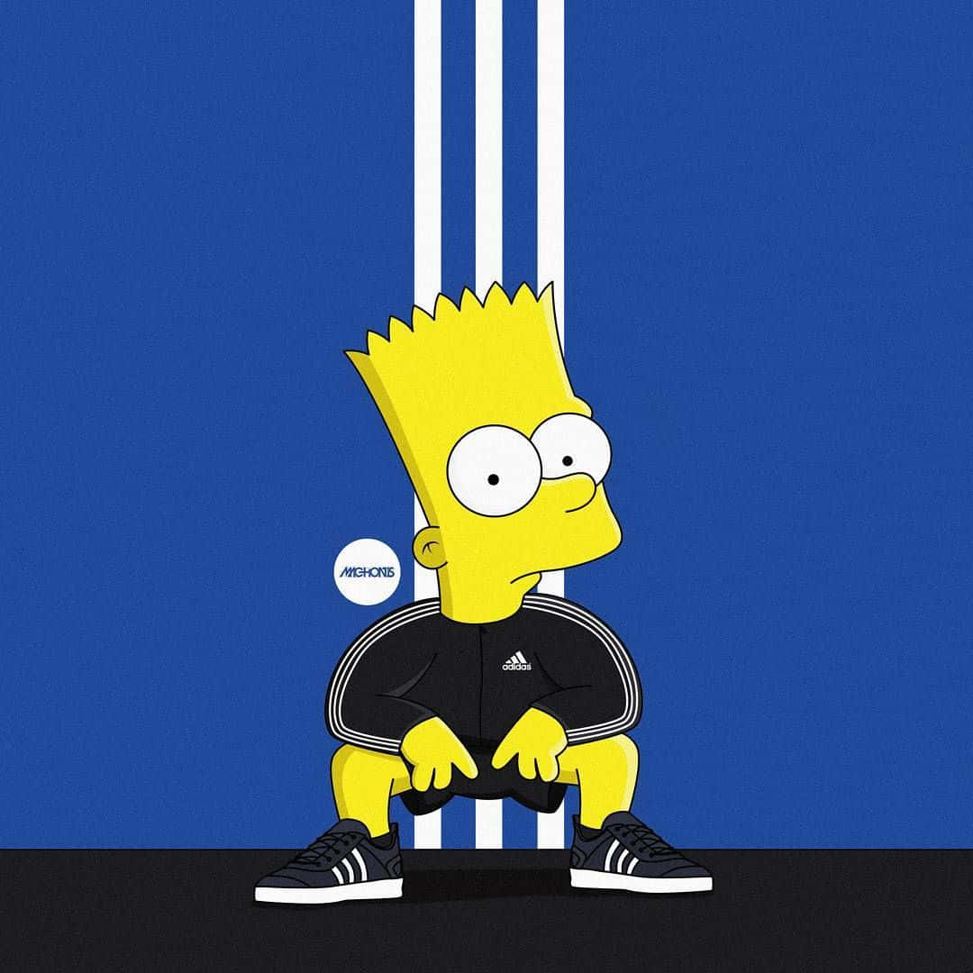 Bart Simpson, Supreme, Adidas tracksuit, SD Desktop Wallpaper