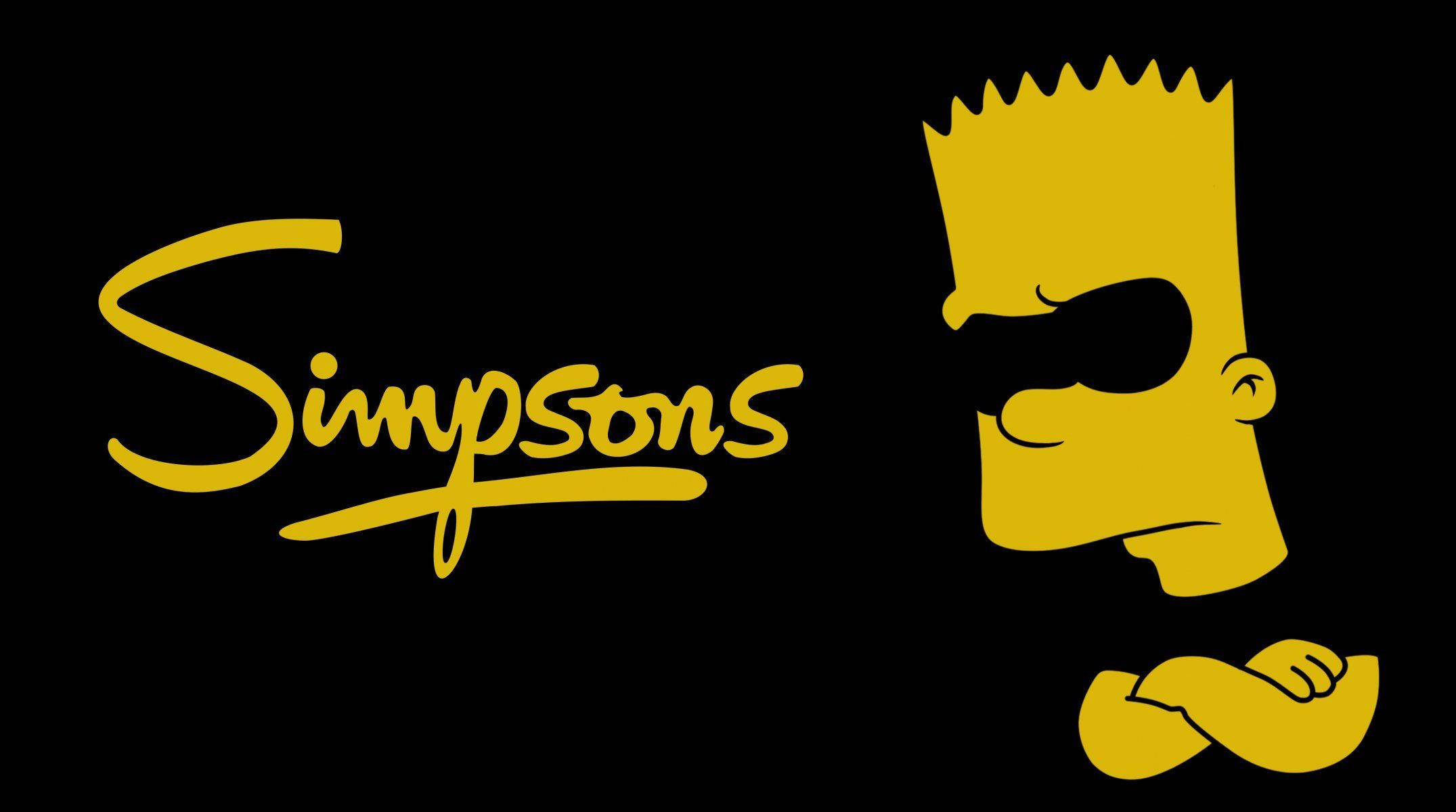 Bart Simpson, black eyes, yellow Bart Simpson logo, Full HD Desktop Wallpaper