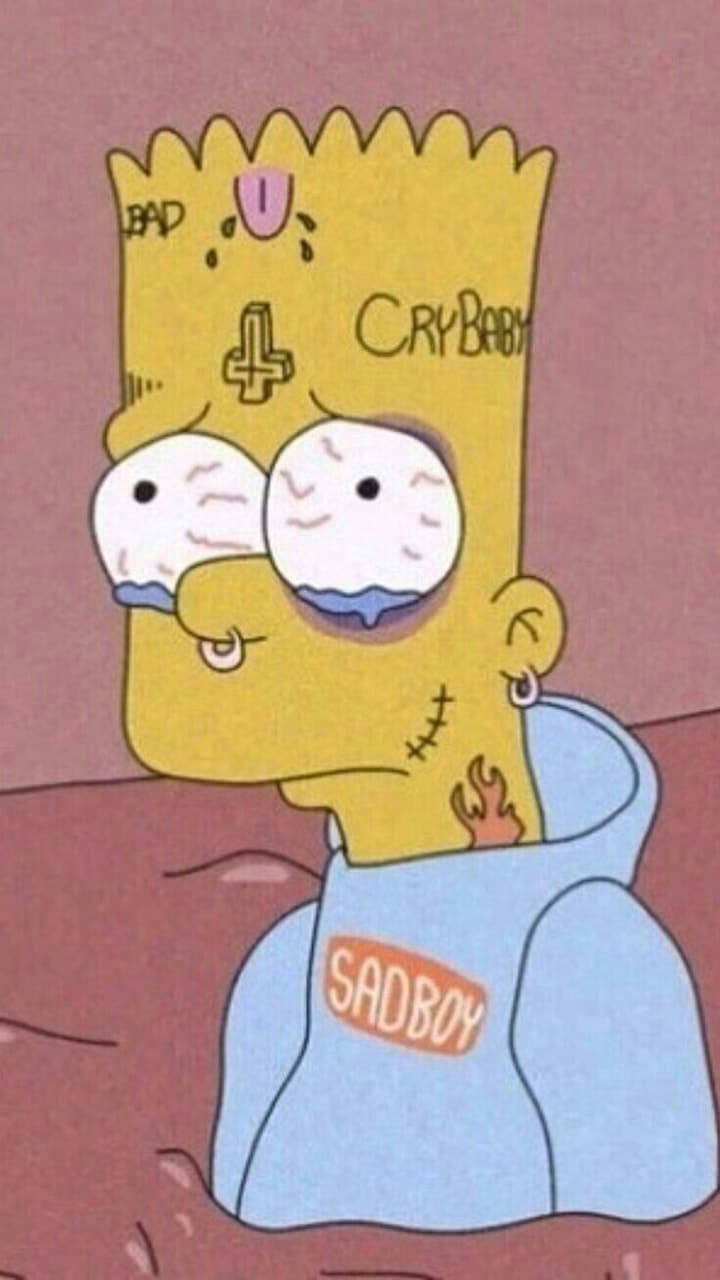 Bart Simpson, sadboy, hoodie, HD Phone Wallpaper