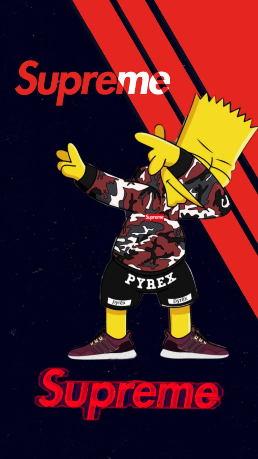 Bart Simpson, Supreme jacket, camo Supreme jacket, Full HD Phone Wallpaper