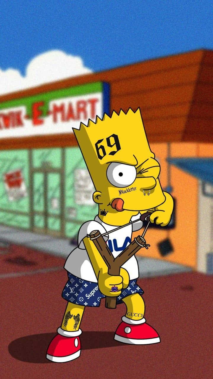 Bart Simpson, streetwear, slingshot, HD Phone Wallpaper