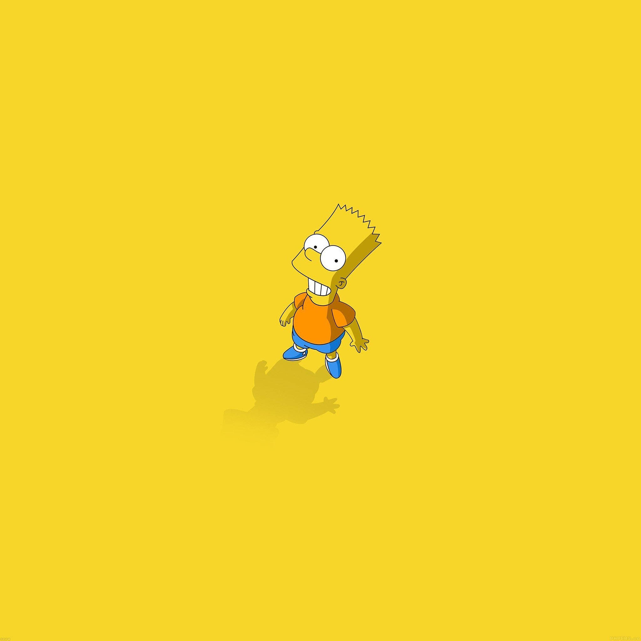 Bart Simpson, orange shirt, blue shorts, Full HD Desktop Wallpaper