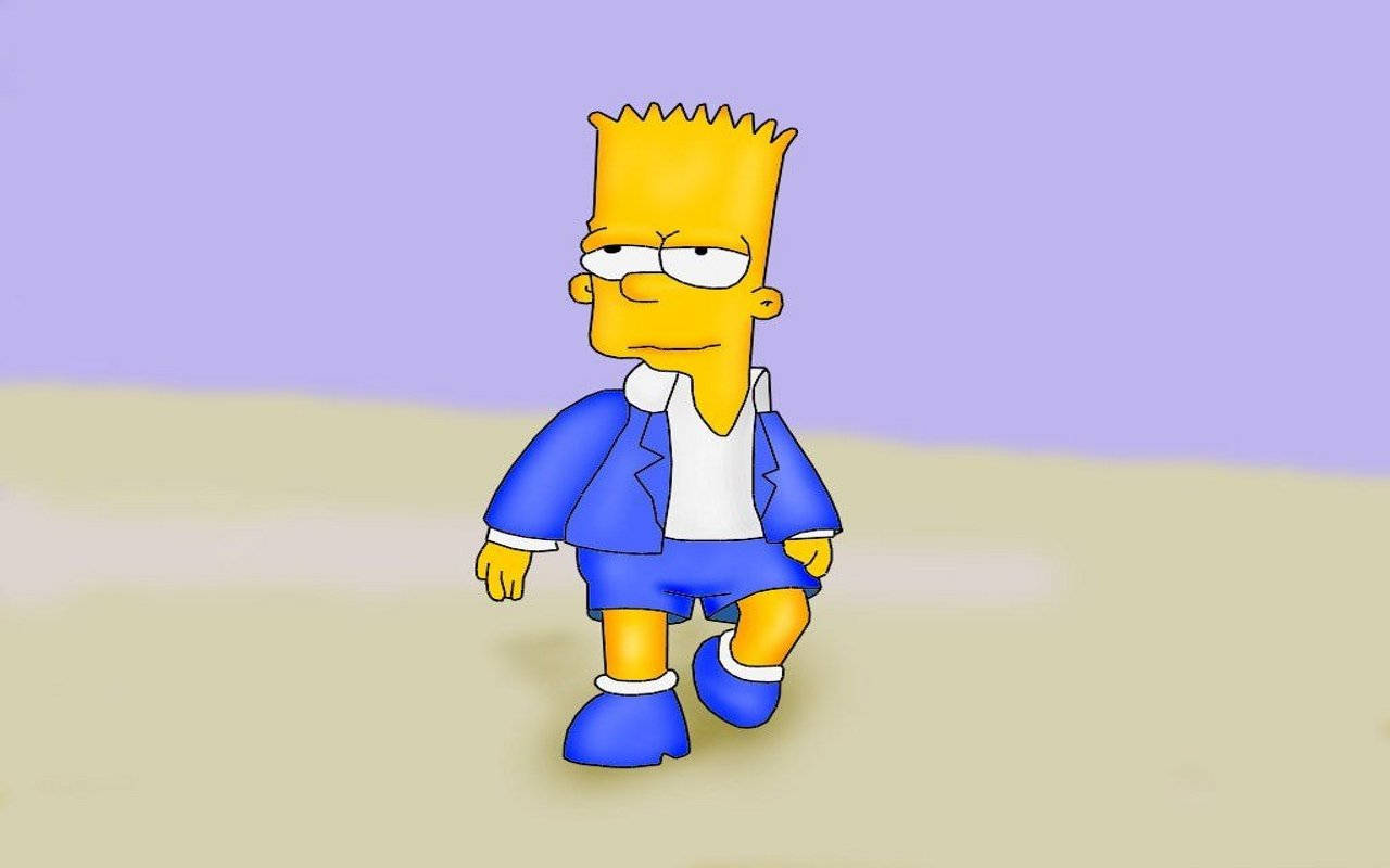 Bart Simpson, blue suit, purple and beige background, HD Desktop Wallpaper