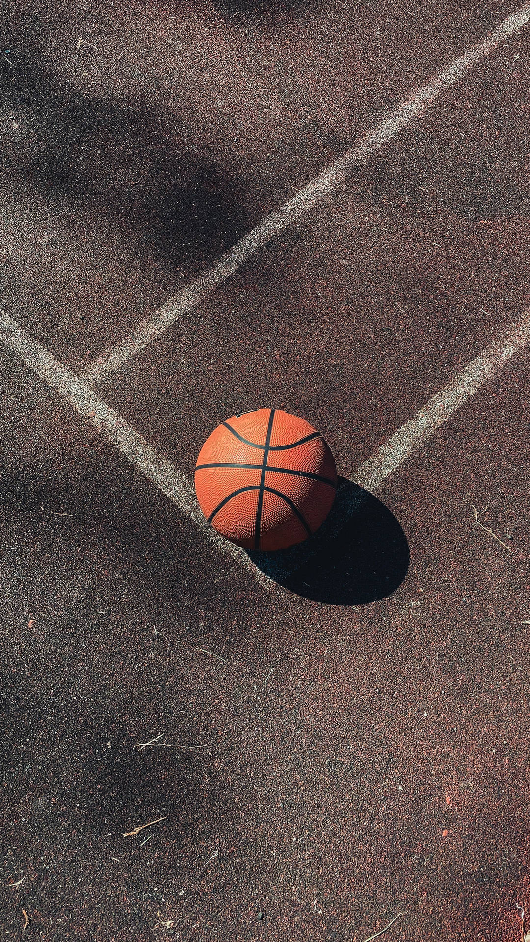 basketball, outdoor court, crisp white lines, Full HD Phone Wallpaper