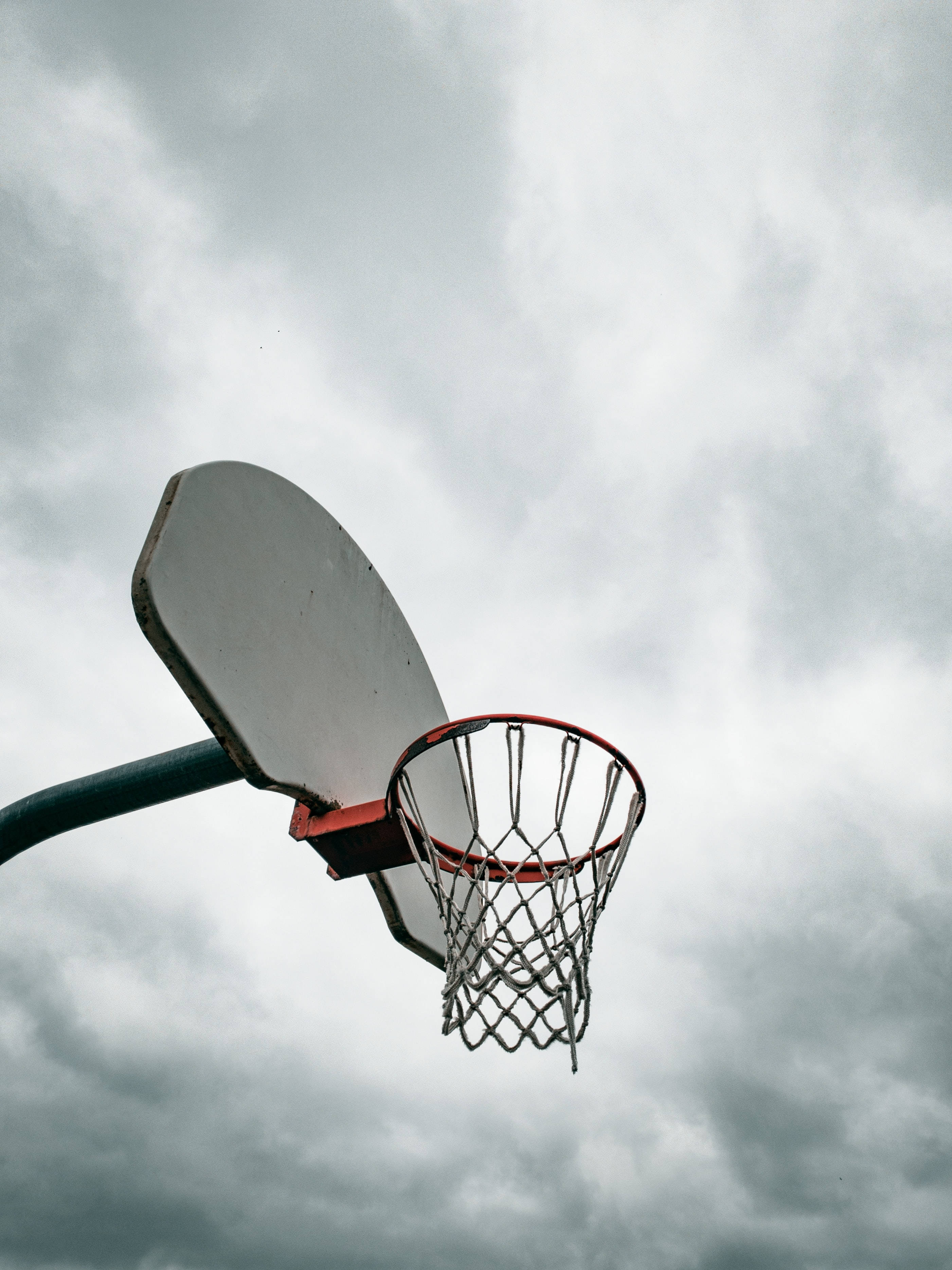 Cool Basketball iPhone, weathered basketball hoop, frayed net, 2K Phone Wallpaper