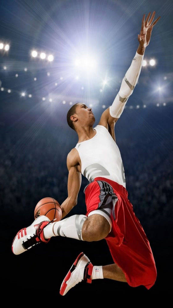 iPhone screen, basketball player, white jersey, SD Phone Wallpaper